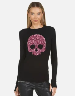 Store Pink Stud Skull L/S Fitted Thermal | Mckinley X By Women Long Sleeve