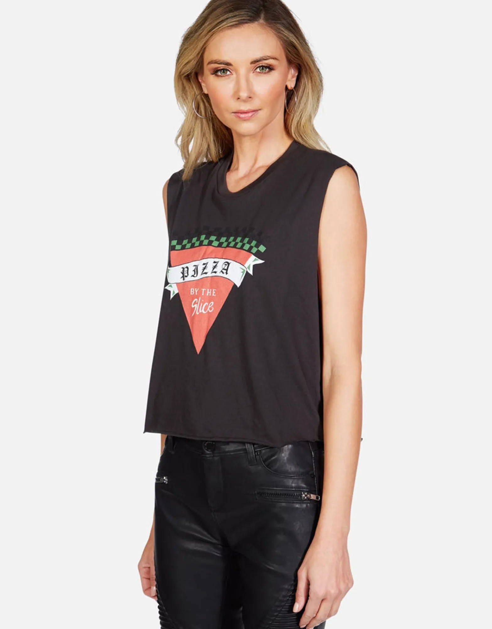 Discount Pizza Slice Crop Muscle Tank | Gigi By Women Tanks