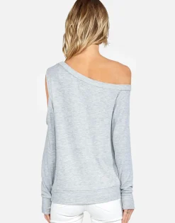 Clearance Prayer Hands L/S Scoop Neck Off Shoulder Pullover By Women Long Sleeve