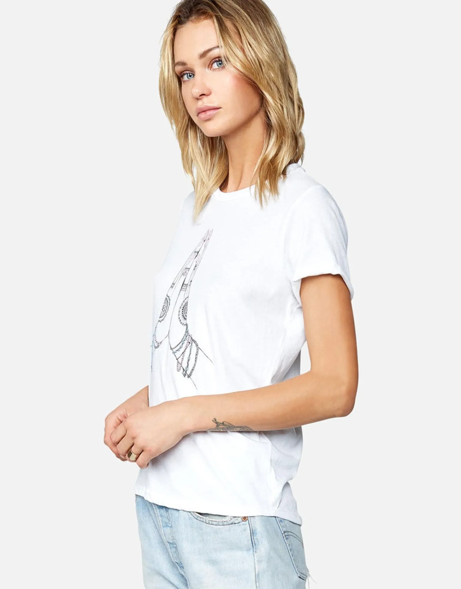 Store Prayer Hands Vintage Short Sleeve Roll Up Tee | Edda By Women Short Sleeve