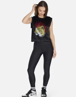 Online Punk Leopard Crop Boxy Tank W/ Crystals In | Linette By Women Tanks