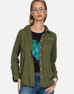 Cheap Rainbow Eye Stars L/S Button Up Denim Shirt | Sloane By Women Long Sleeve