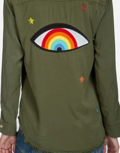 Cheap Rainbow Eye Stars L/S Button Up Denim Shirt | Sloane By Women Long Sleeve