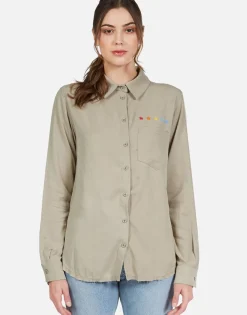 Cheap Rainbow Eye Stars L/S Button Up Denim Shirt | Sloane By Women Long Sleeve