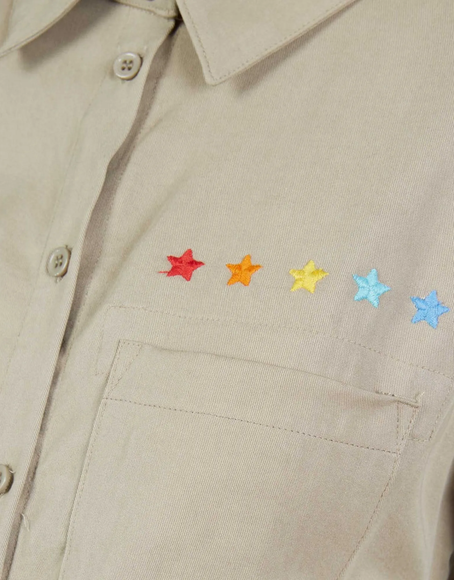 Cheap Rainbow Eye Stars L/S Button Up Denim Shirt | Sloane By Women Long Sleeve
