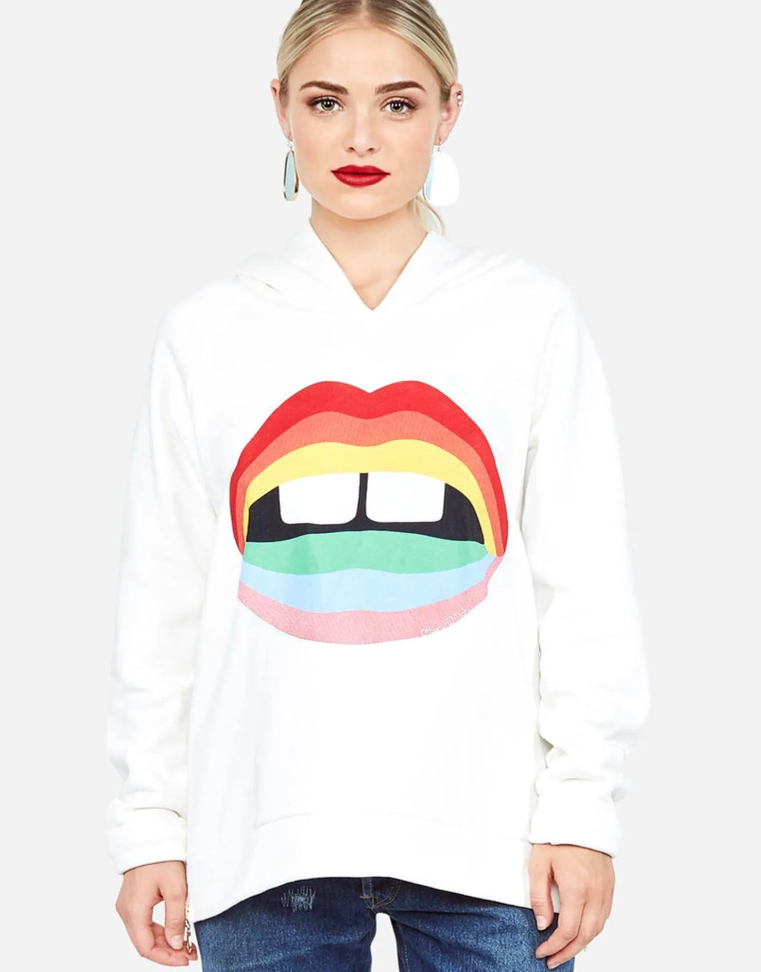 Online Rainbow Gap Mouth Hoodie W/ Side Zippers | Corbin By Women Hoodies