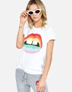 Flash Sale Rainbow Gap Mouth Vintage S/S Roll Up Tee | Edda By Women Short Sleeve
