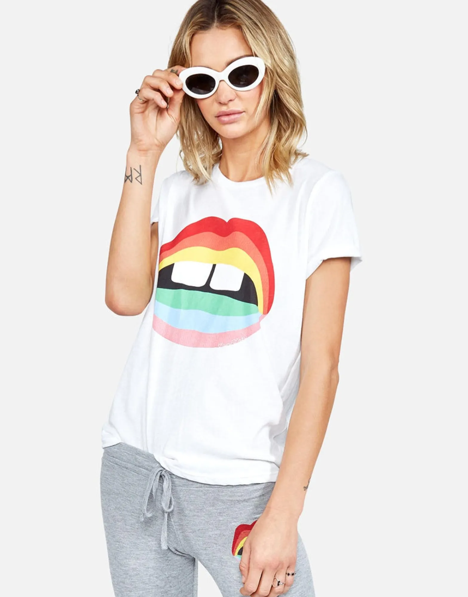 Flash Sale Rainbow Gap Mouth Vintage S/S Roll Up Tee | Edda By Women Short Sleeve