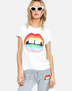 Flash Sale Rainbow Gap Mouth Vintage S/S Roll Up Tee | Edda By Women Short Sleeve