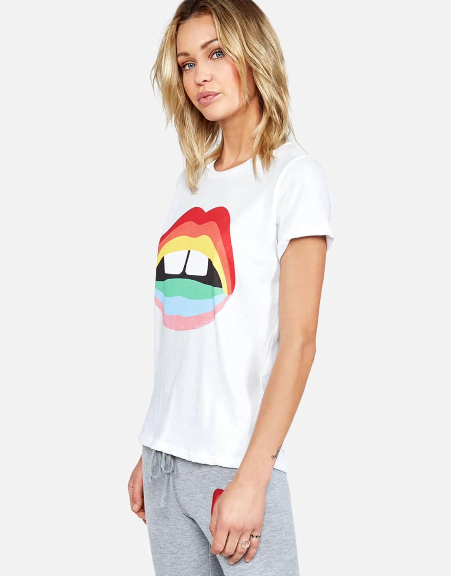 Flash Sale Rainbow Gap Mouth Vintage S/S Roll Up Tee | Edda By Women Short Sleeve