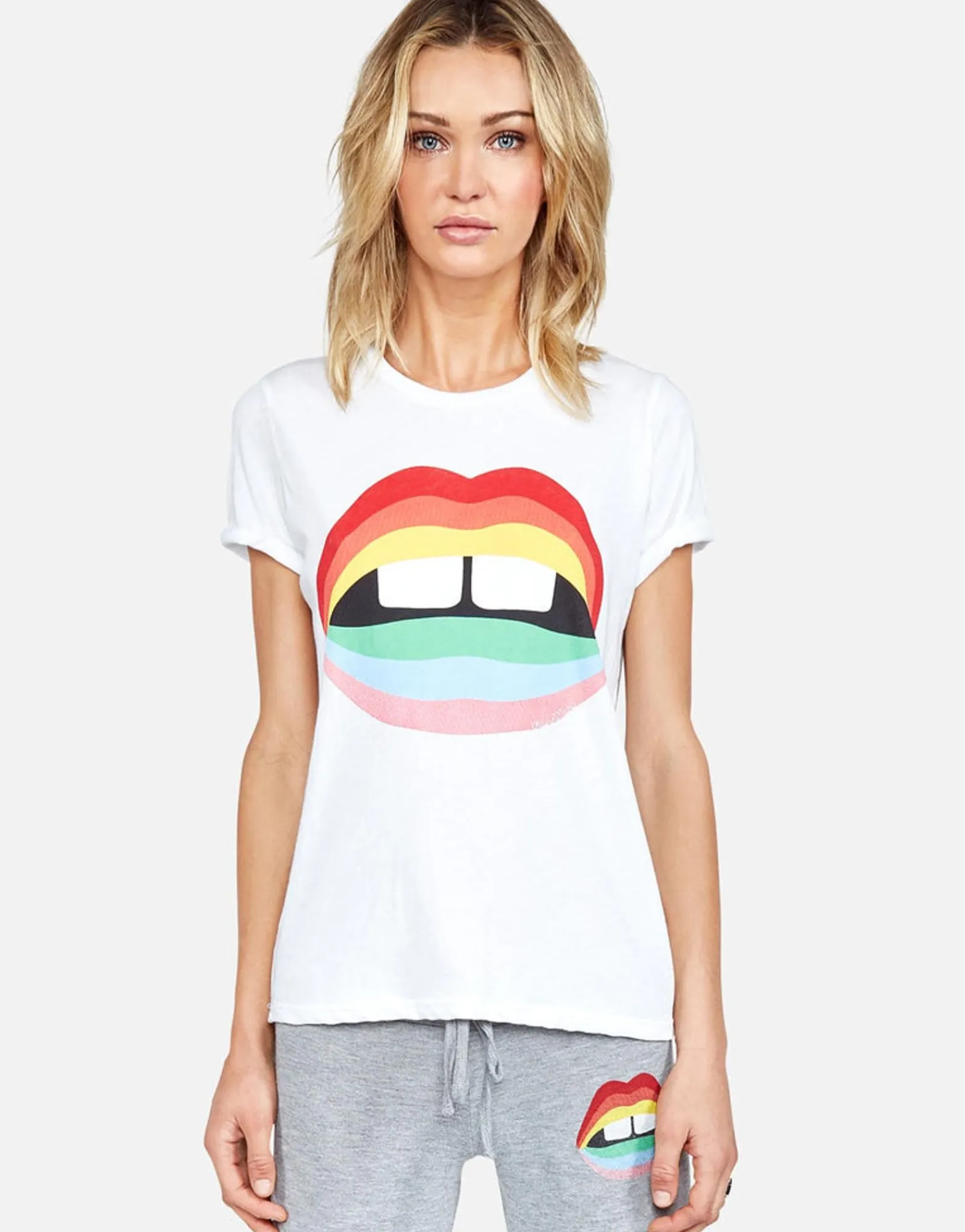 Flash Sale Rainbow Gap Mouth Vintage S/S Roll Up Tee | Edda By Women Short Sleeve