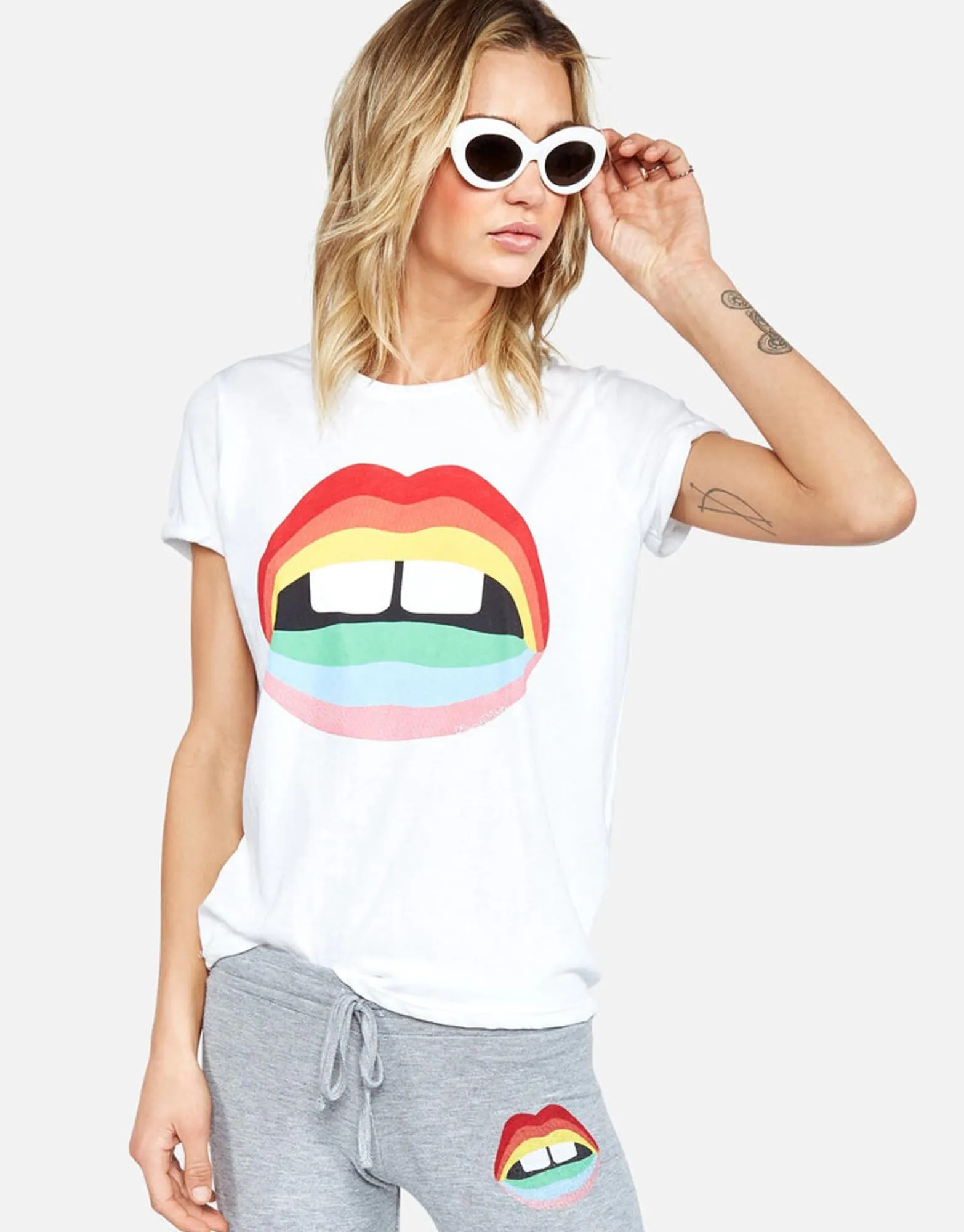 Flash Sale Rainbow Gap Mouth Vintage S/S Roll Up Tee | Edda By Women Short Sleeve