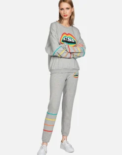 Fashion Rainbow Kiss Lip L/S Boyfriend Pullover | Babbs By Women Long Sleeve