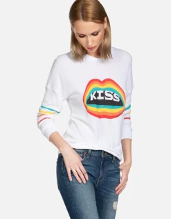 Flash Sale Rainbow Kiss Lip Thermal Pullover | Chrissy By Women Long Sleeve
