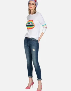 Flash Sale Rainbow Kiss Lip Thermal Pullover | Chrissy By Women Long Sleeve