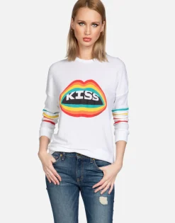 Flash Sale Rainbow Kiss Lip Thermal Pullover | Chrissy By Women Long Sleeve