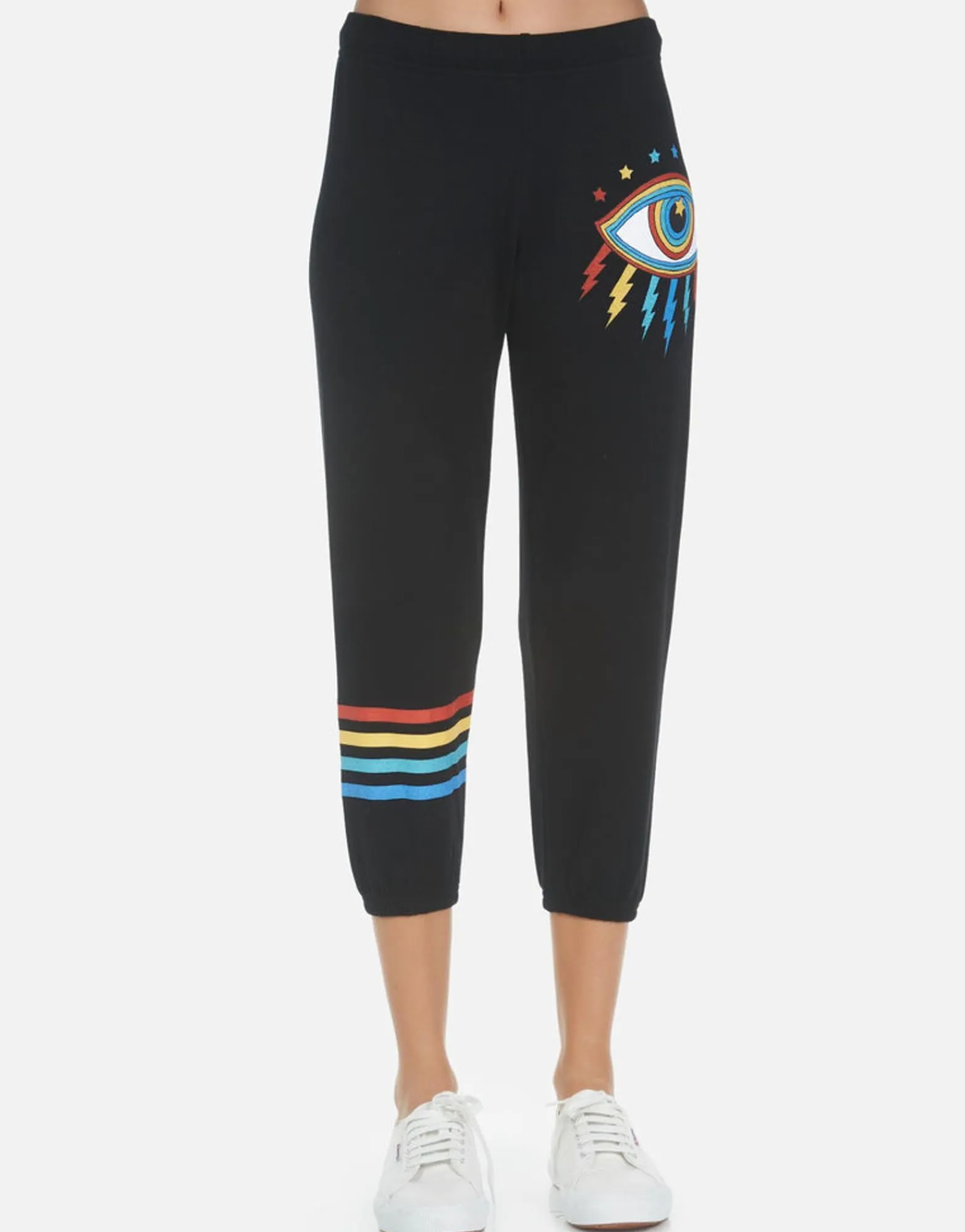 Fashion Rainbow Lighting Eye Women'S Crop Sweatpant | Alana By Women Crop Sweatpants
