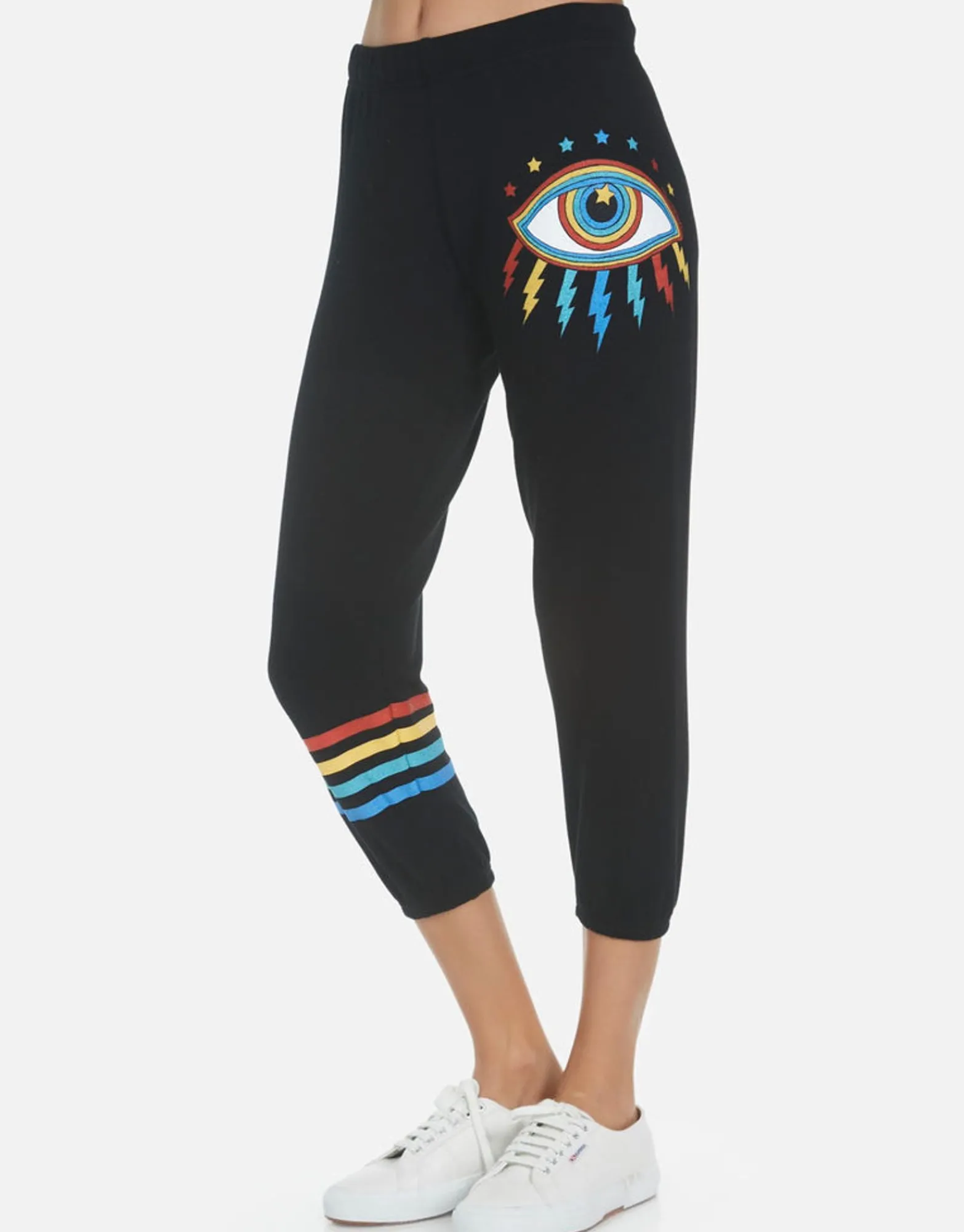 Fashion Rainbow Lighting Eye Women'S Crop Sweatpant | Alana By Women Crop Sweatpants