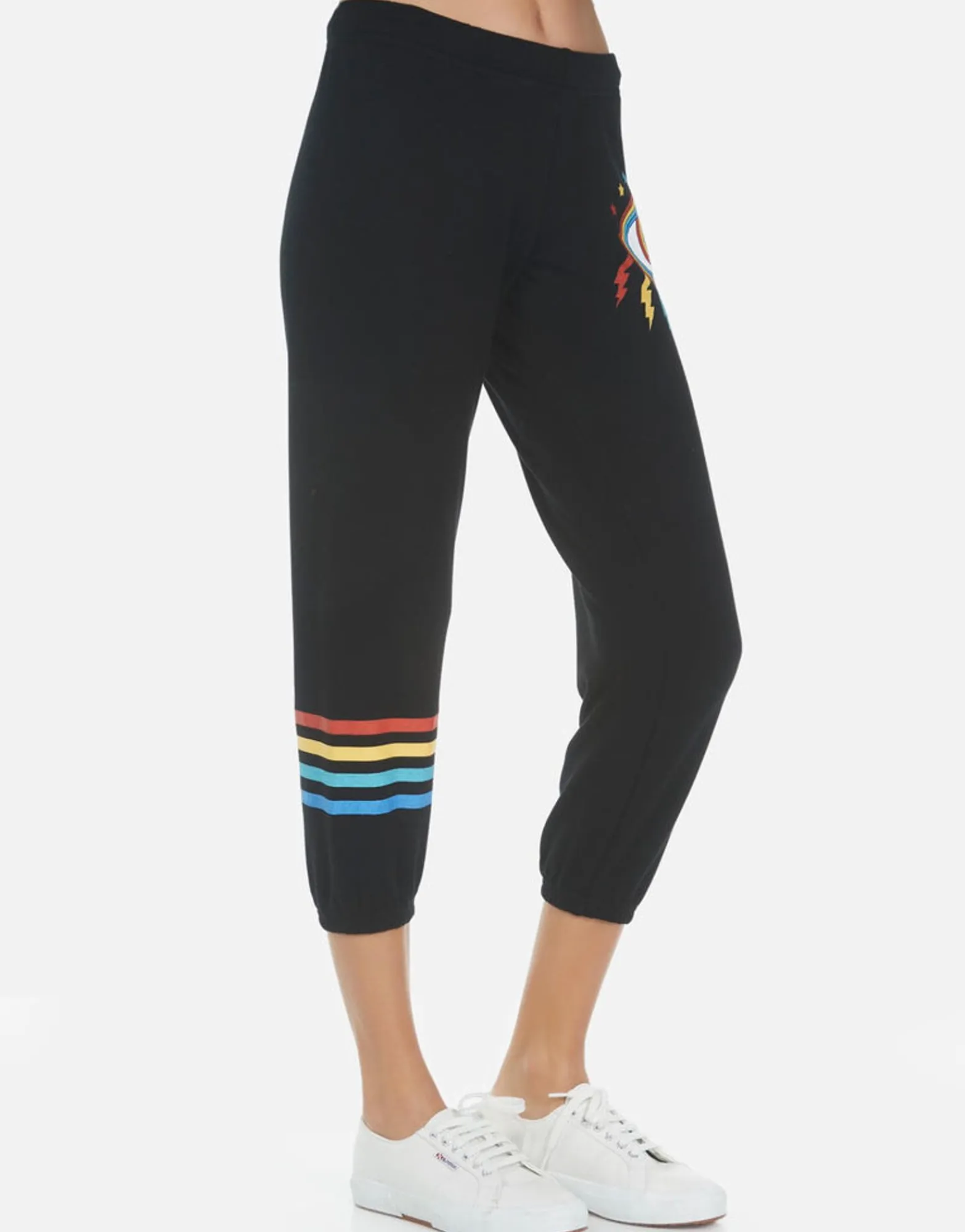 Fashion Rainbow Lighting Eye Women'S Crop Sweatpant | Alana By Women Crop Sweatpants
