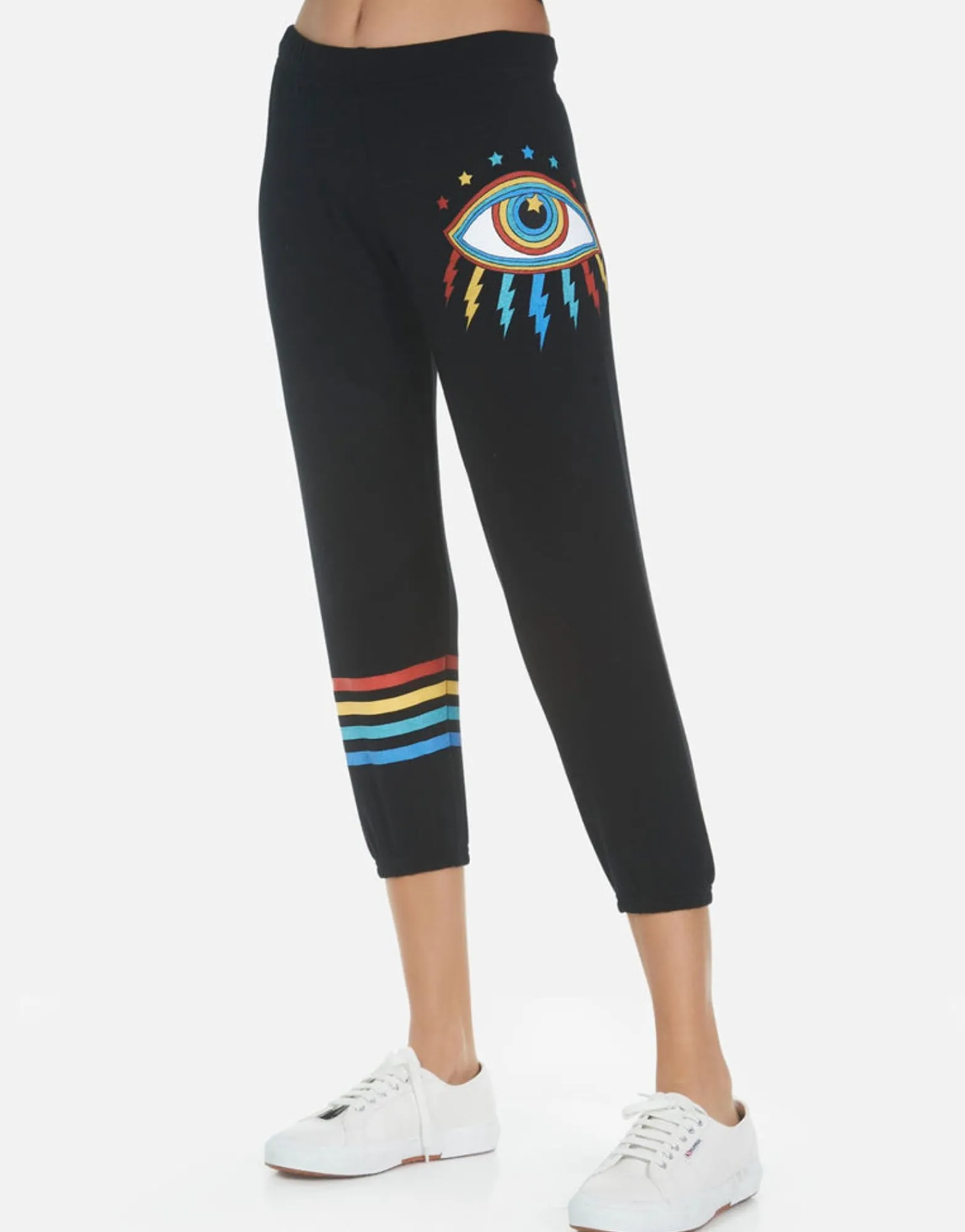 Fashion Rainbow Lighting Eye Women'S Crop Sweatpant | Alana By Women Crop Sweatpants