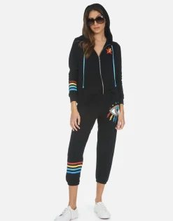 Fashion Rainbow Lighting Eye Women'S Crop Sweatpant | Alana By Women Crop Sweatpants