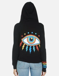 Flash Sale Rainbow Lighting Eye Zip Up Women'S Hoodie | Bonita By Women Hoodies