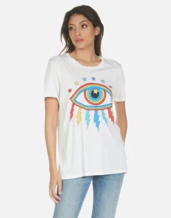 Shop Rainbow Lightning Eye Boyfriend Tee | Wolf By Women Short Sleeve