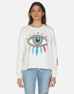 Best Rainbow Lightning Eye Crop Pullover | Lee By Women Long Sleeve