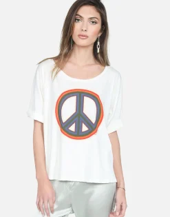 Hot Rainbow Peace Crop Tee In | Barbie By Women Short Sleeve