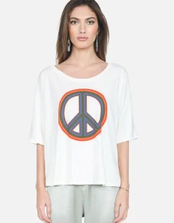 Hot Rainbow Peace Crop Tee In | Barbie By Women Short Sleeve