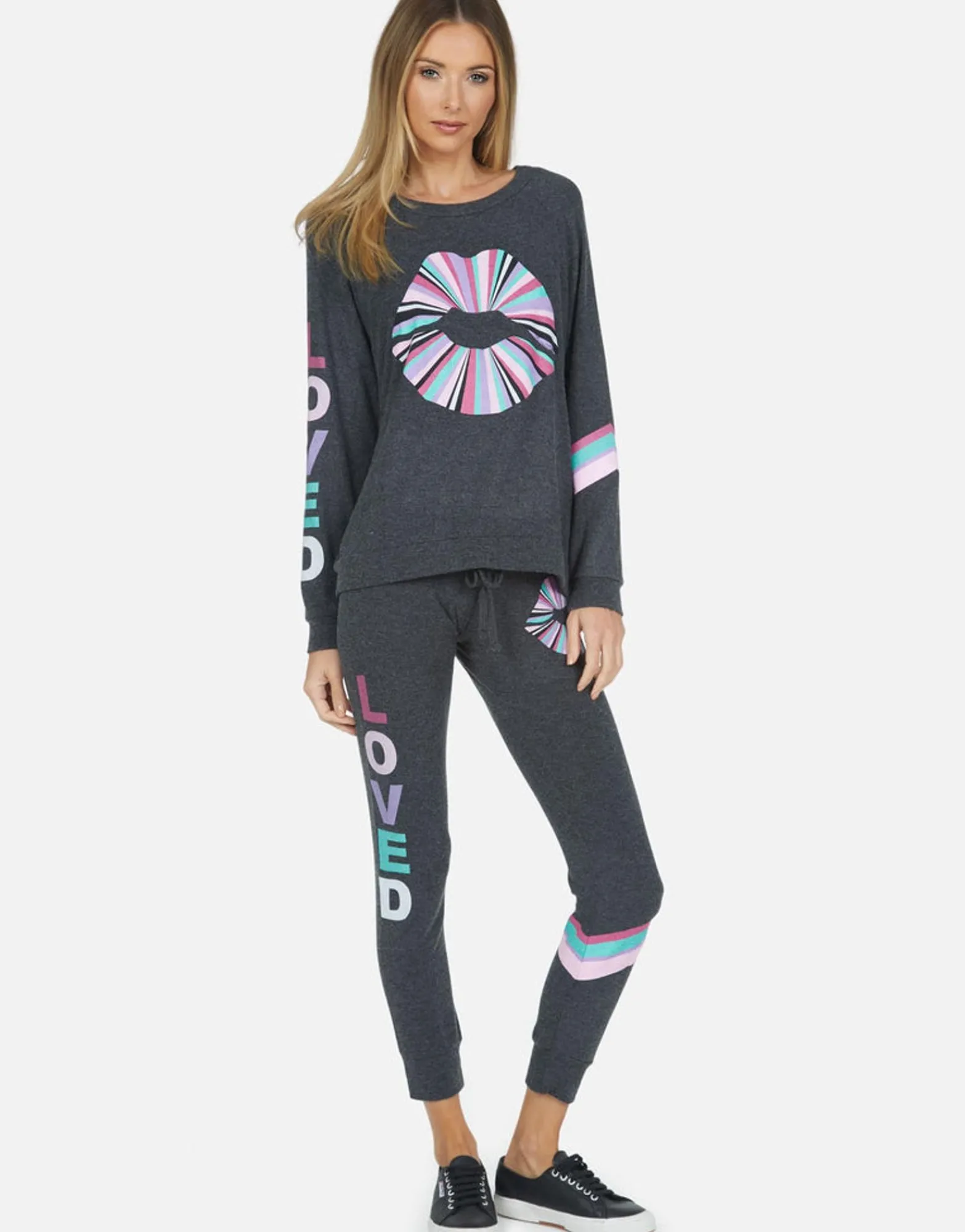 Best Rainbow Ray Lip Raglan Pullover | Everly By Women Long Sleeve