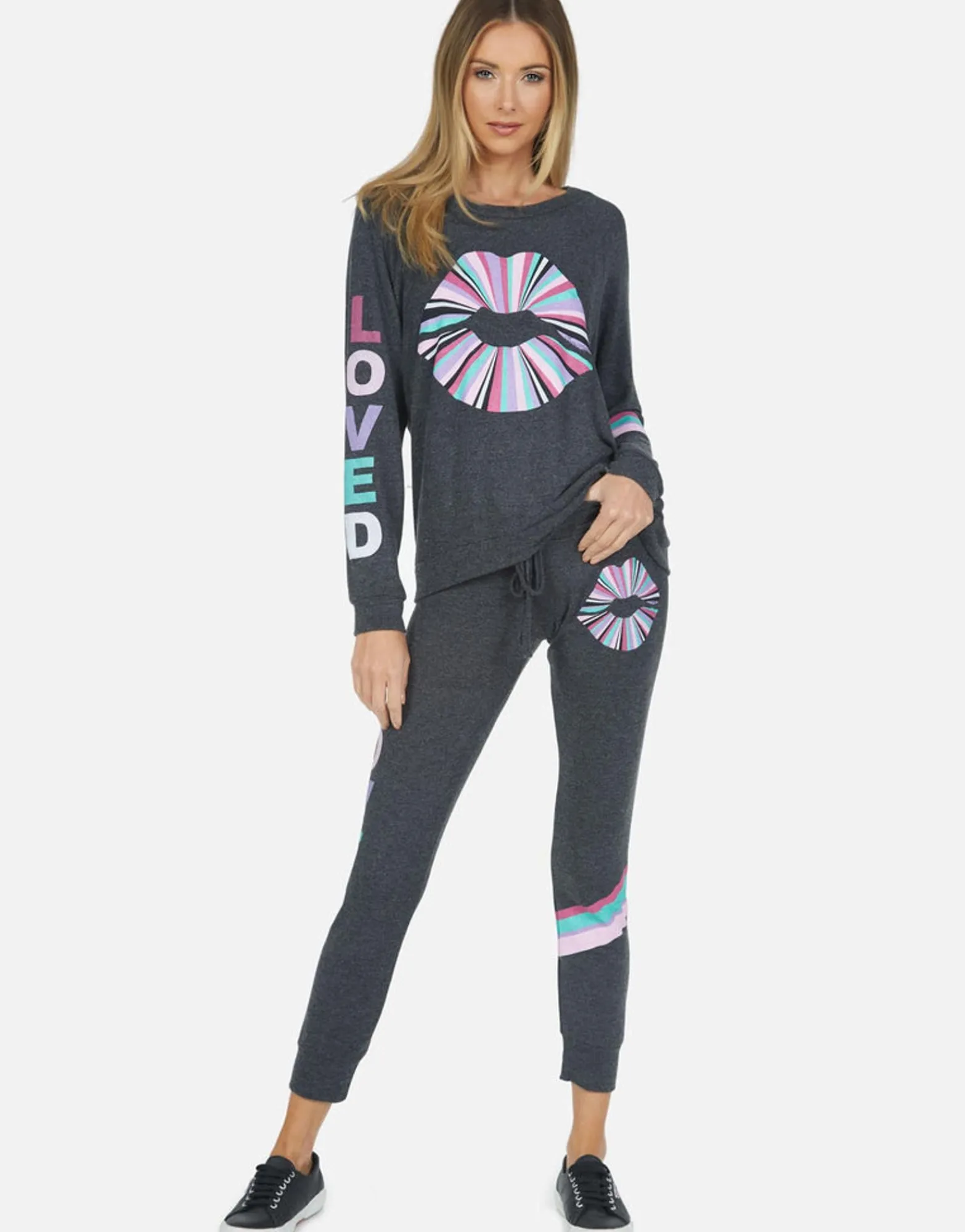 Best Rainbow Ray Lip Raglan Pullover | Everly By Women Long Sleeve