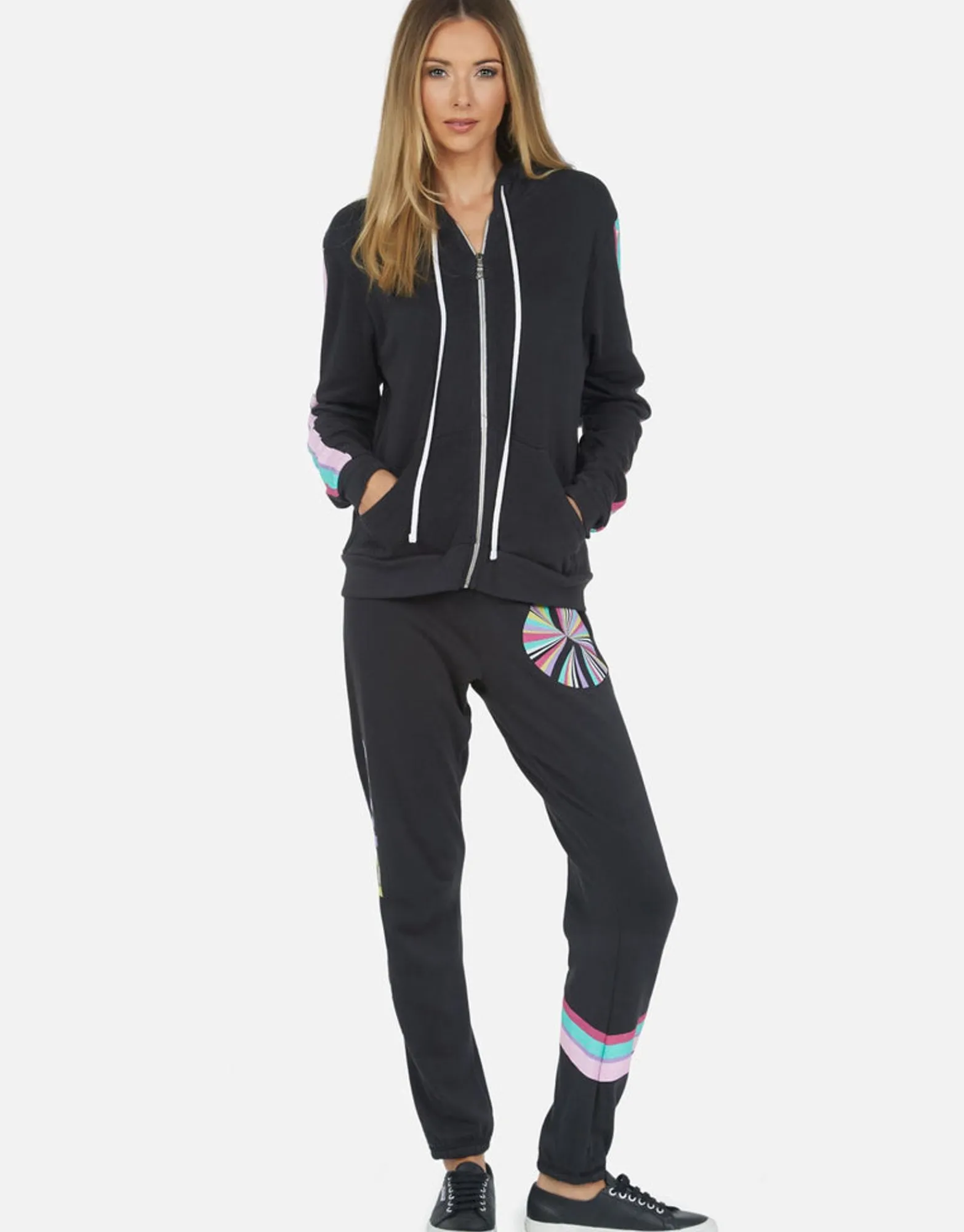 Online Rainbow Ray Peace Boyfriend Sweatpant | Gia By Women Long Sweatpants