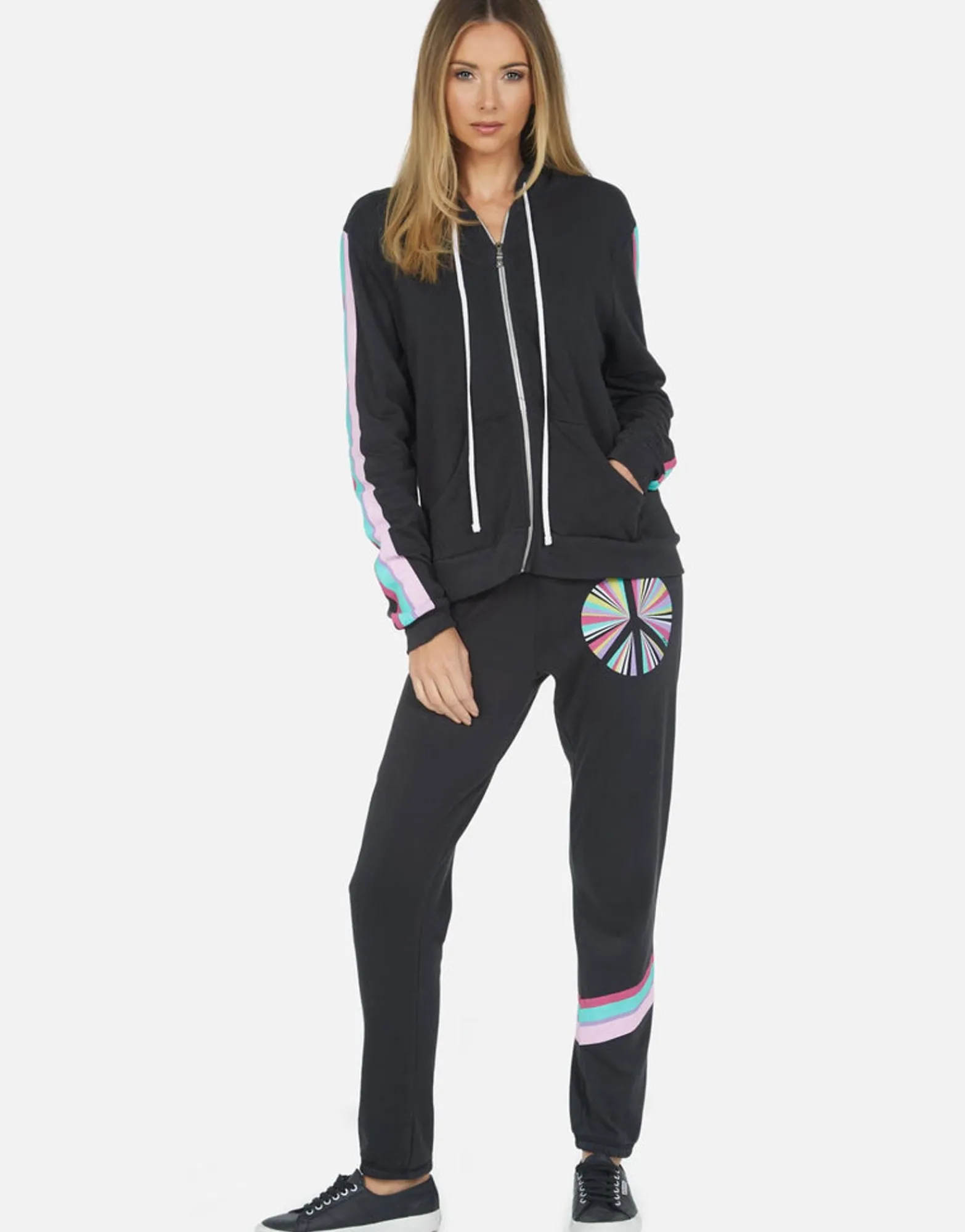Online Rainbow Ray Peace Boyfriend Sweatpant | Gia By Women Long Sweatpants