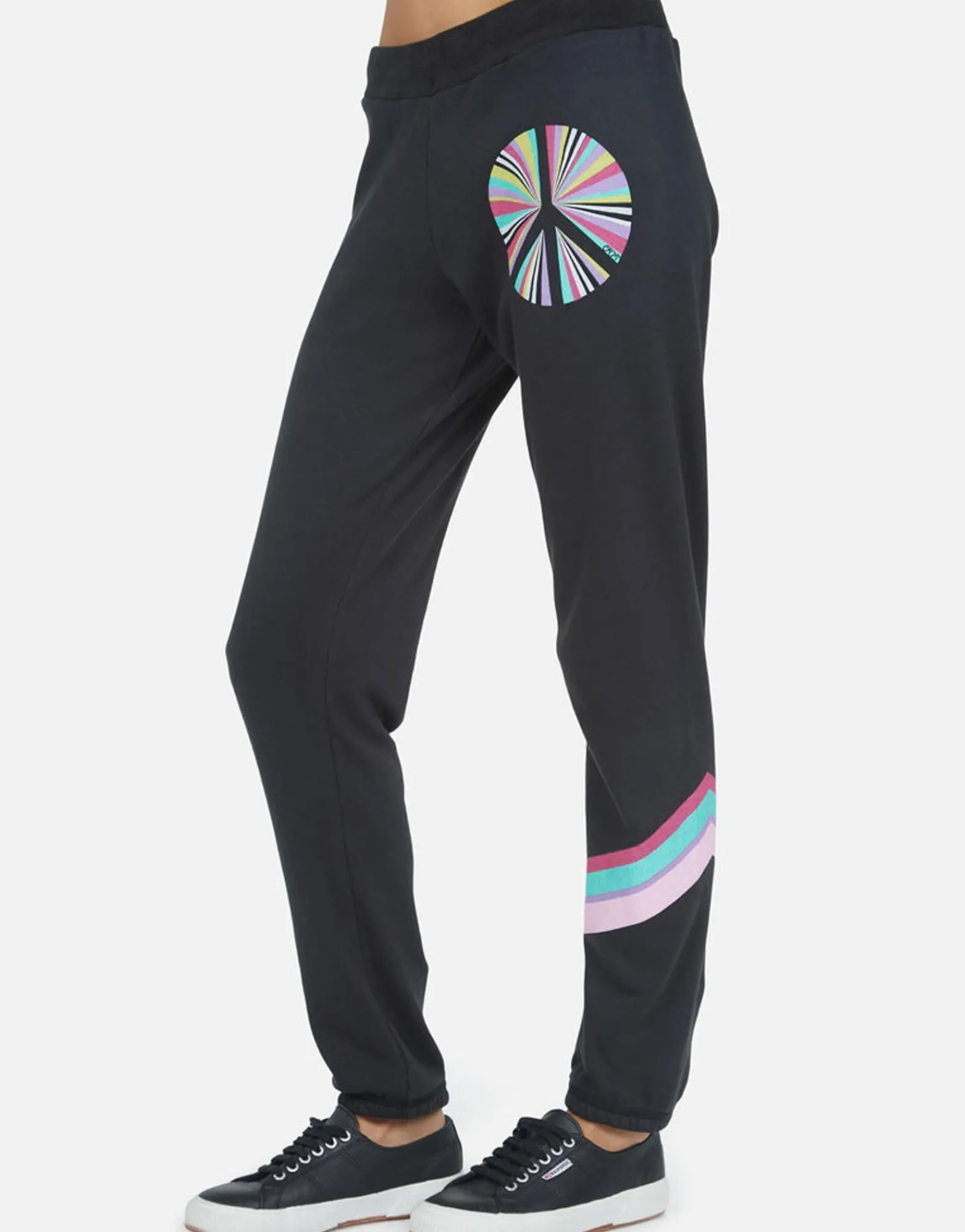 Online Rainbow Ray Peace Boyfriend Sweatpant | Gia By Women Long Sweatpants