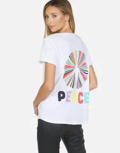 Outlet Rainbow Ray Peace Ss Pocket Tee | Iris By Women Short Sleeve