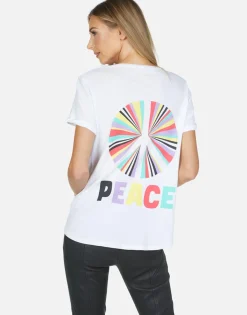 Outlet Rainbow Ray Peace Ss Pocket Tee | Iris By Women Short Sleeve