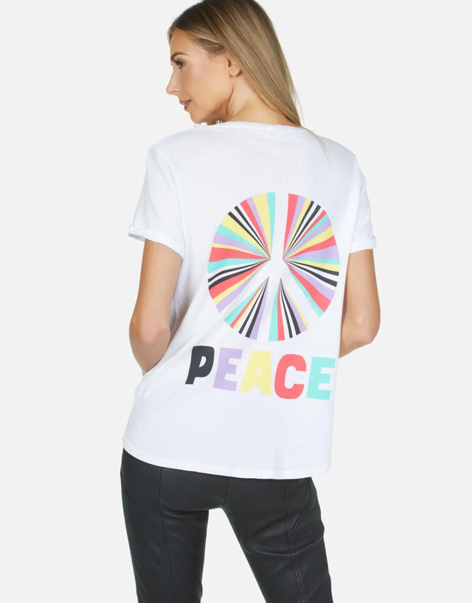 Outlet Rainbow Ray Peace Ss Pocket Tee | Iris By Women Short Sleeve