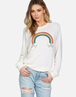 Clearance Rainbow Skull Cloud L/S Raglan Pullover | Monica By Women Long Sleeve
