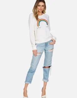 Clearance Rainbow Skull Cloud L/S Raglan Pullover | Monica By Women Long Sleeve
