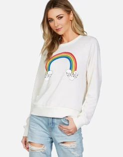 Clearance Rainbow Skull Cloud L/S Raglan Pullover | Monica By Women Long Sleeve