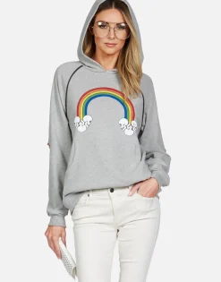 Flash Sale Rainbow Skull Could Raglan Pullover Hoodie | Kylie By Women Hoodies