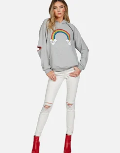Flash Sale Rainbow Skull Could Raglan Pullover Hoodie | Kylie By Women Hoodies