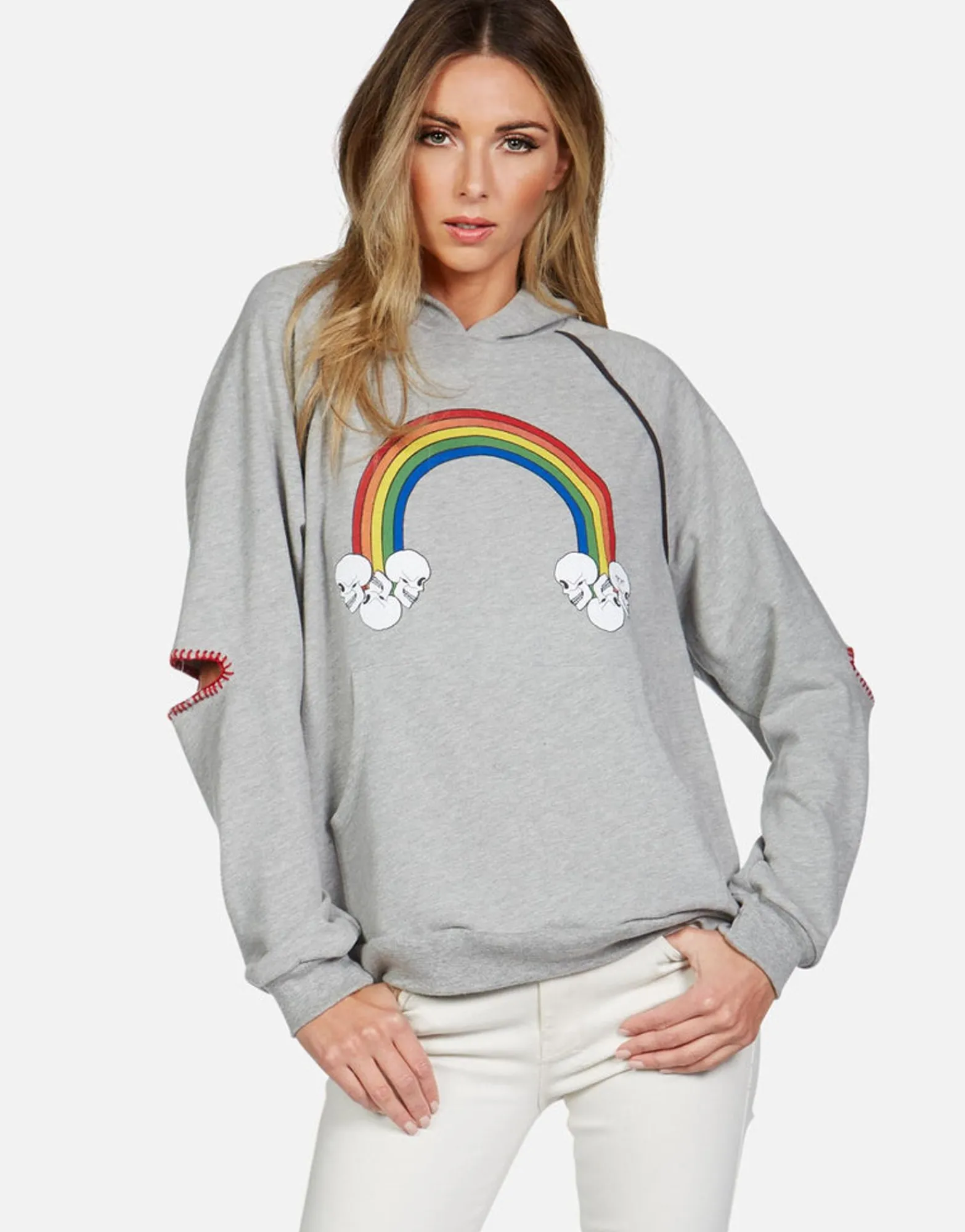 Flash Sale Rainbow Skull Could Raglan Pullover Hoodie | Kylie By Women Hoodies