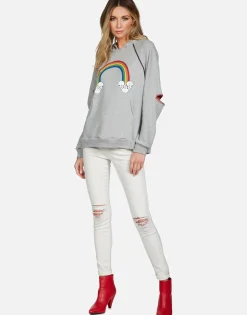 Flash Sale Rainbow Skull Could Raglan Pullover Hoodie | Kylie By Women Hoodies