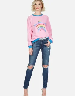 Best Rainbow Stripe Star L/S Raglan Pullover | Raelynn By Women Long Sleeve