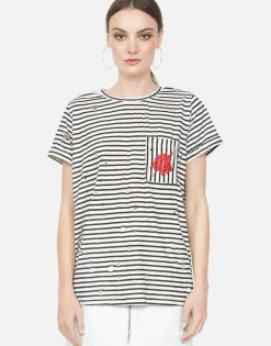 New Red Arrow Rose S/S Tee W/ Pocket & Scoop Hem | Iris By Women Short Sleeve