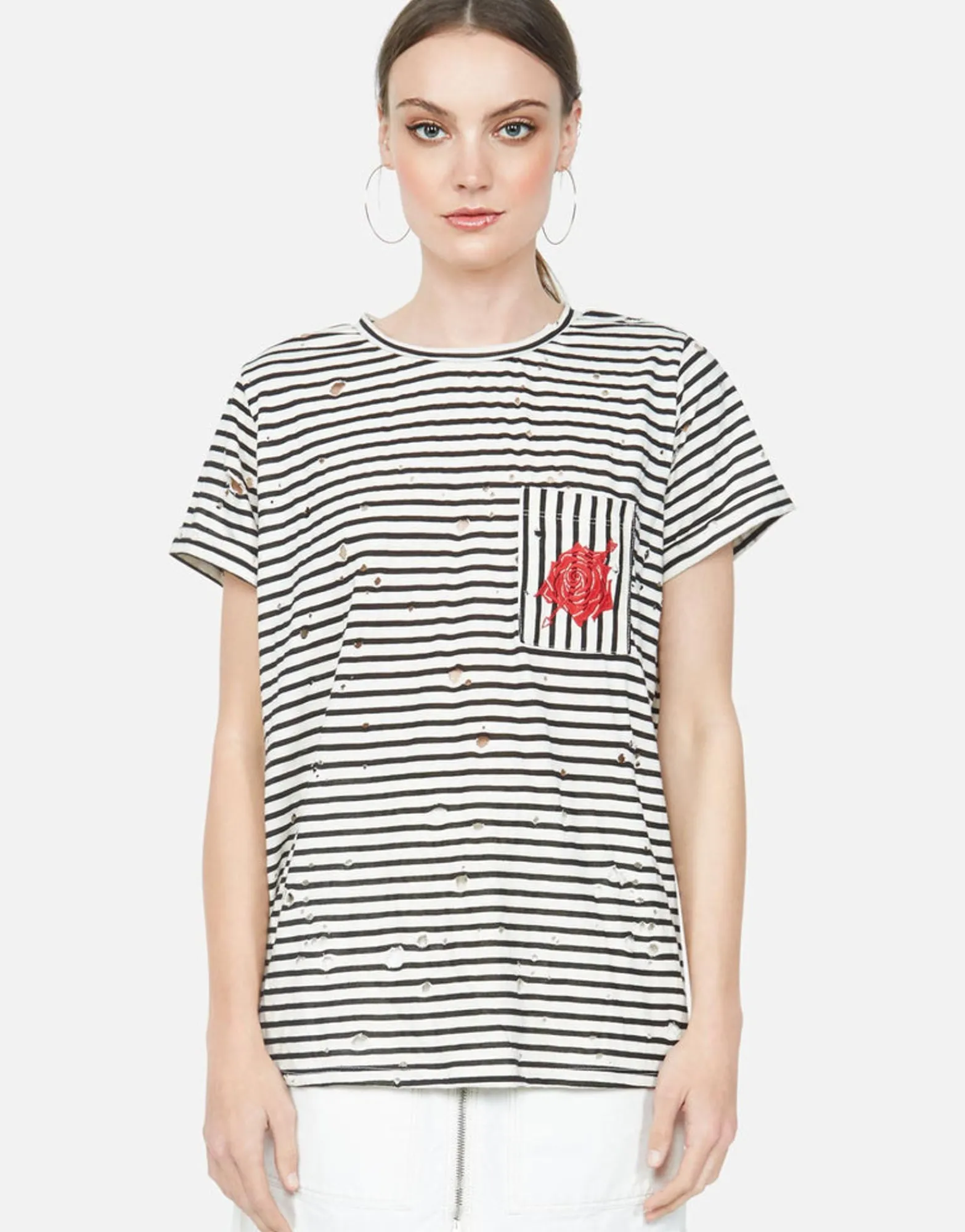 New Red Arrow Rose S/S Tee W/ Pocket & Scoop Hem | Iris By Women Short Sleeve