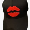 Discount Red Mouth Patch Canvas Hat | Bay By Lauren M Hi Hats