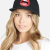 Discount Red Open Lip Patch Canvas Hat In | Bay By Hats